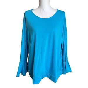 Misslook Blue Women’s Long Bell Sleeve Top Size 2XL